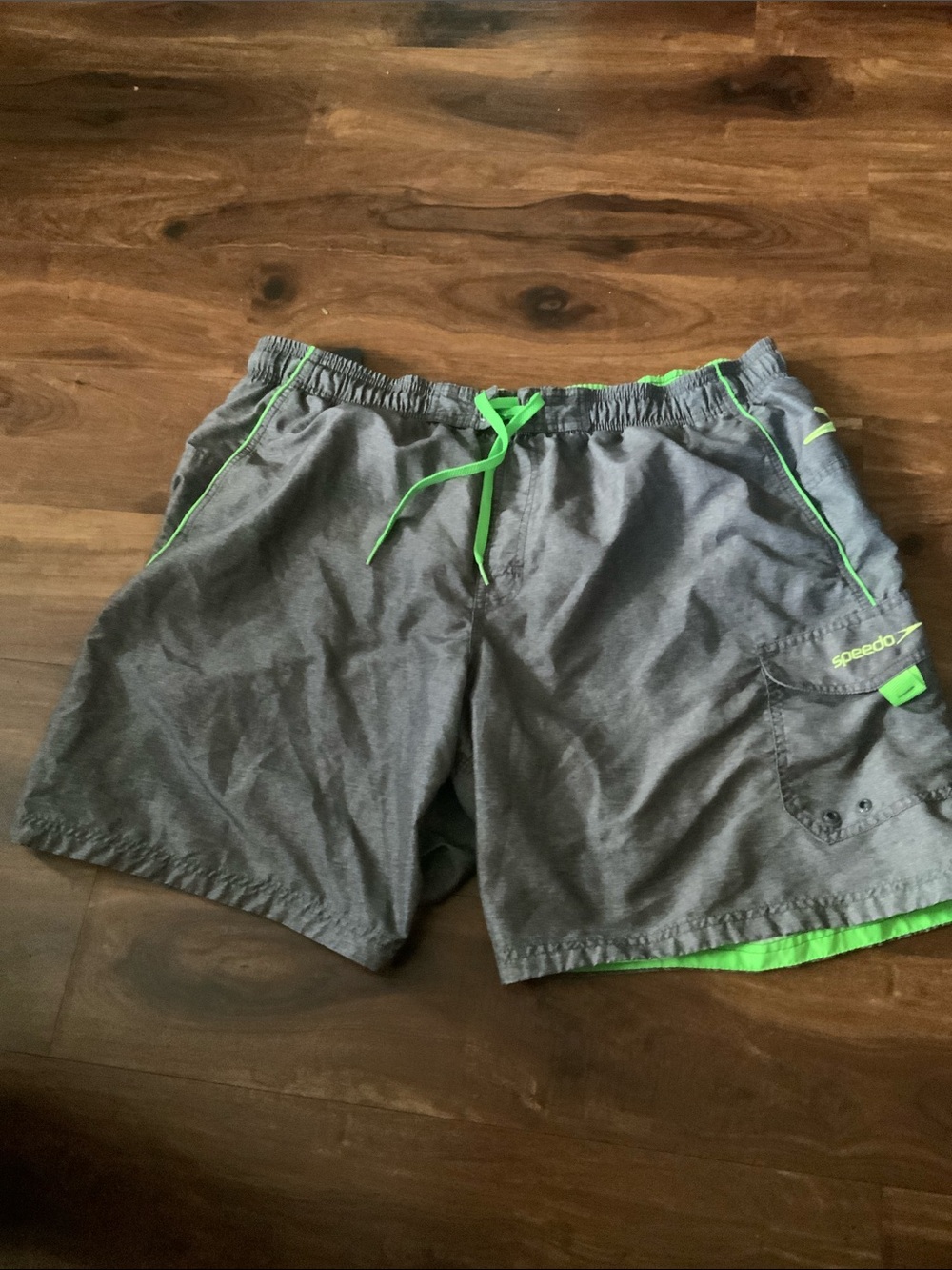Speedo Mens Swim Trunks XL/T Gray LemonCargo Board Shorts Mesh Lined.